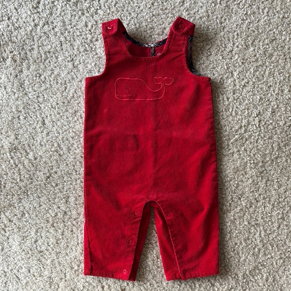 Vineyard Vines Red Corduroy Overalls